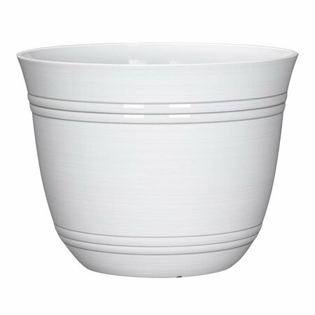 L&G SOLUTIONS 11 in. H X 14.5 in. D Polyresin Galileo Planter White PVH0115BWI